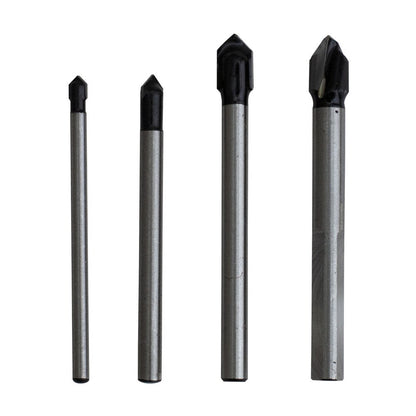 4 PC Glass and Tile Drill Bit Set for Precision Drilling