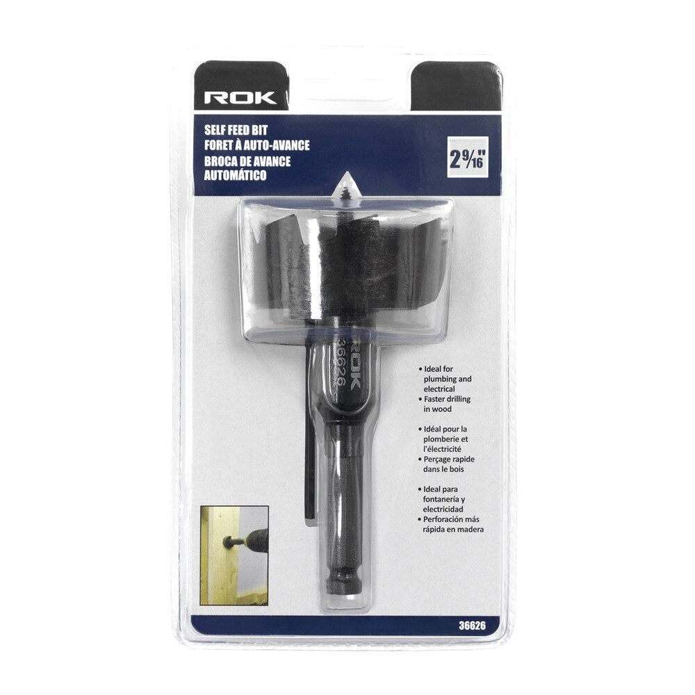 2-9/16" Self Feed Bit for Fast and Precise Wood Drilling