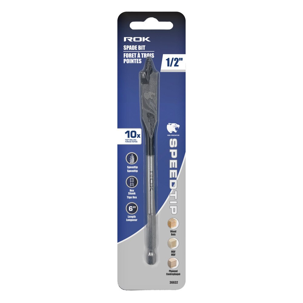 1/2" x 6" Spade Bit with Speedtip for Wood Drilling