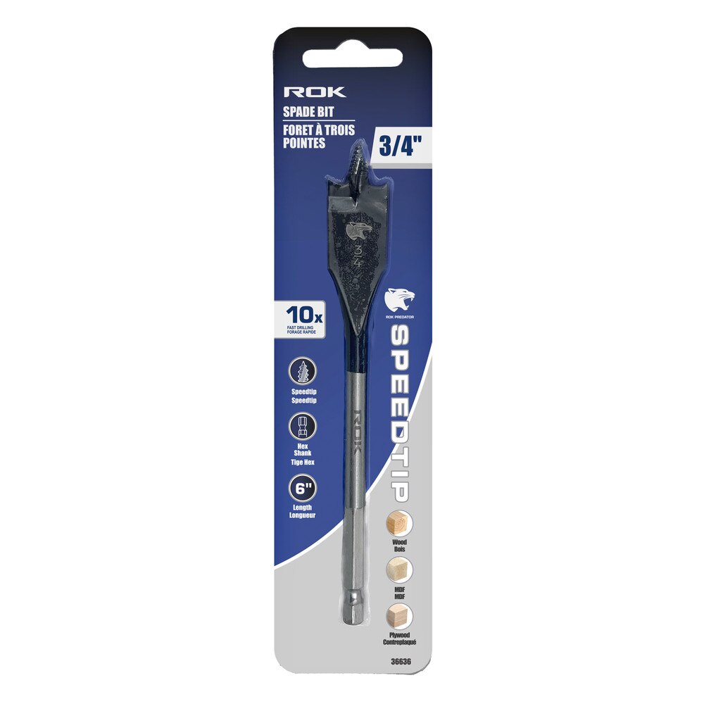 3/4" x 6" Spade Bit with Speedtip for Wood Drilling