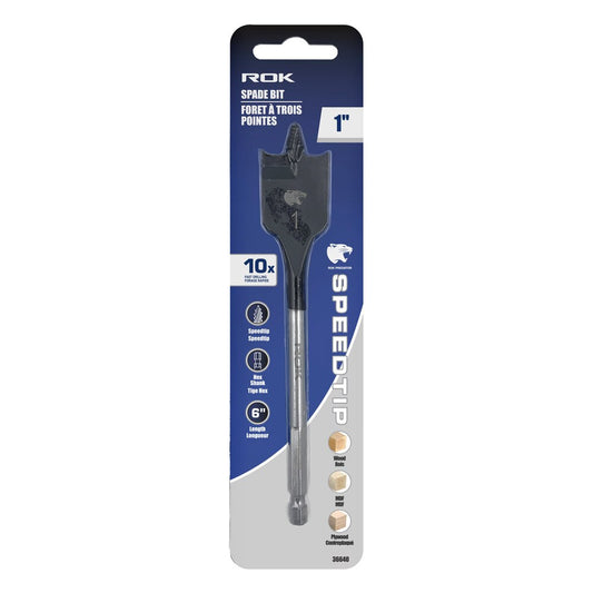 1" x 6" Spade Drill Bit with Speedtip for Wood