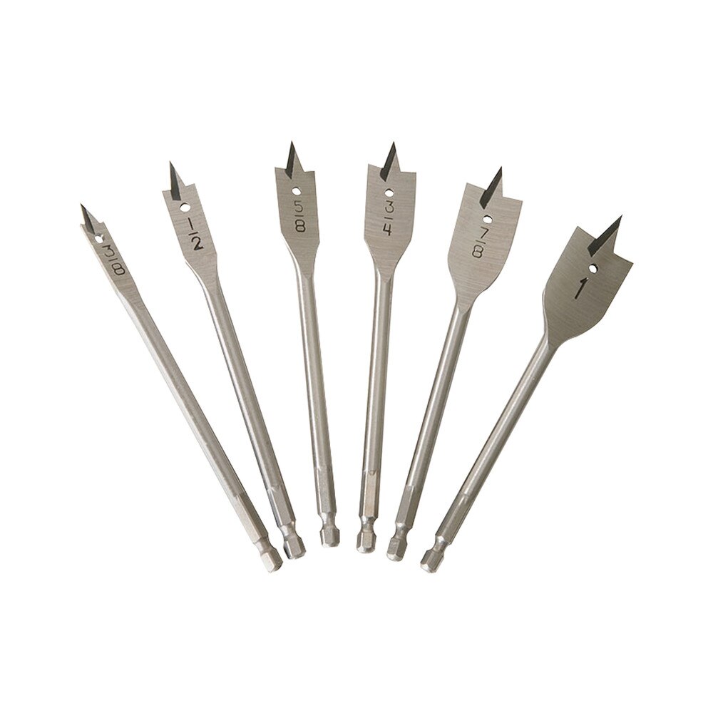 6 PC Spade Bit Set for Versatile Wood Drilling