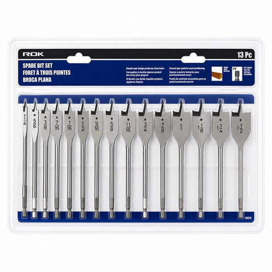 13 PC Spade Bit Set for Versatile Wood Drilling