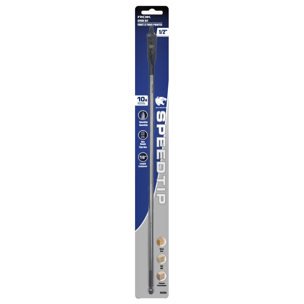1/2" × 16" Spade Bit with SpeedTip for Wood Drilling