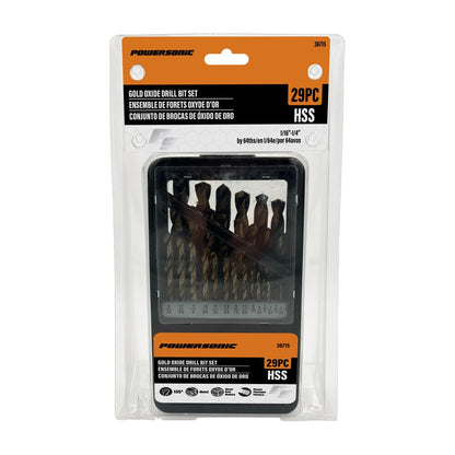 29 PC Gold Oxide Drill Bit Set for Versatile Drilling