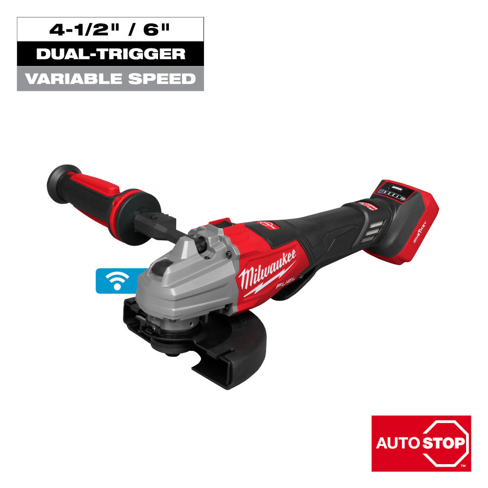 Milwaukee 3676-20 M18 FUEL Cordless Brushless 4-1/2in / 6in Braking Angle Grinder with Dual Trigger Paddle Switch (Tool Only)