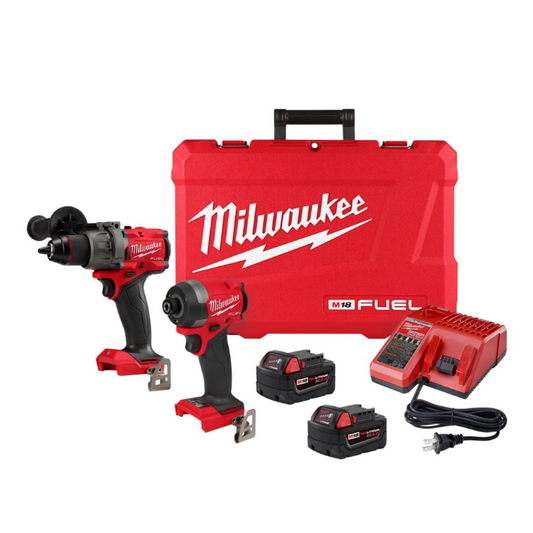 Milwaukee 3697-22 M18 FUEL 18V Li-Ion Brushless Next Generation Hammer Drill Impact Driver Kit with (2) 5.0ah Battery