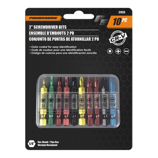 10 Pcs 2" Cr-V Screwdriver Bit Set | Driver Bits