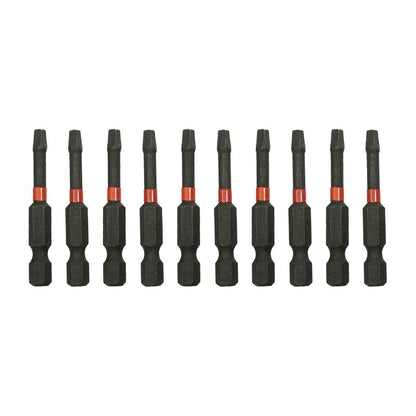 10 Pcs 2" #2 Square Impact Driver Bits | 1/4" Hex Shank