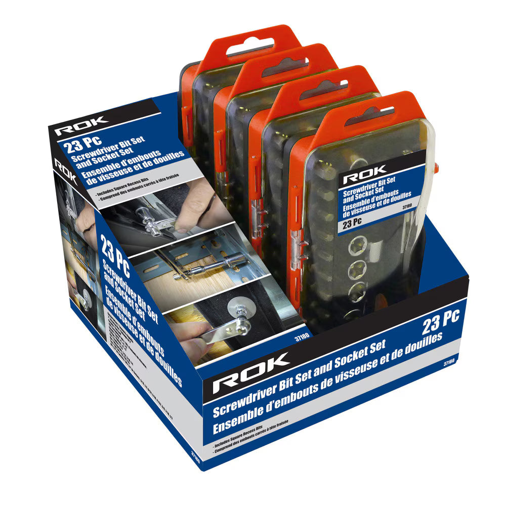 23-Piece Screwdriver Bit and Socket Set for Power Drills