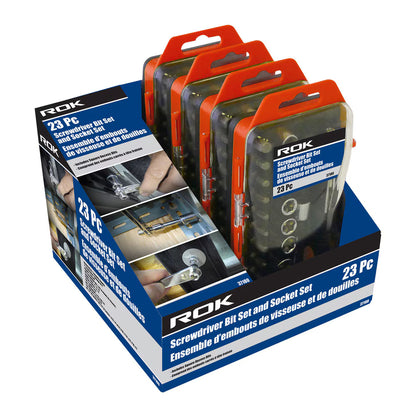 23-Piece Screwdriver Bit and Socket Set for Power Drills