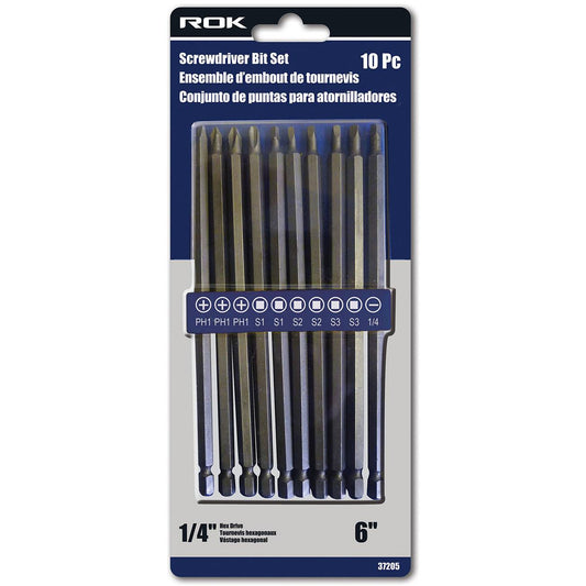 ROK 37205 10pc 6in Screwdriver Bit Set