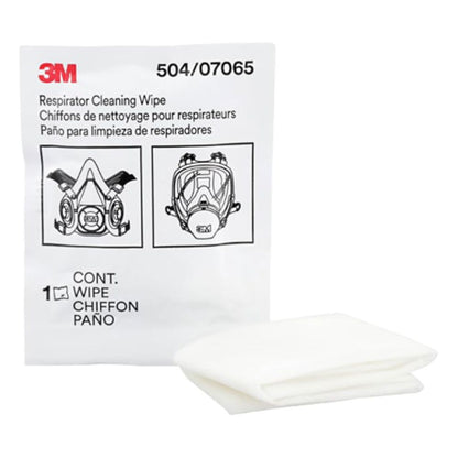 3M 504/07065 respirator cleaning wipe single packet with unfolded wipe for half and full face mask
