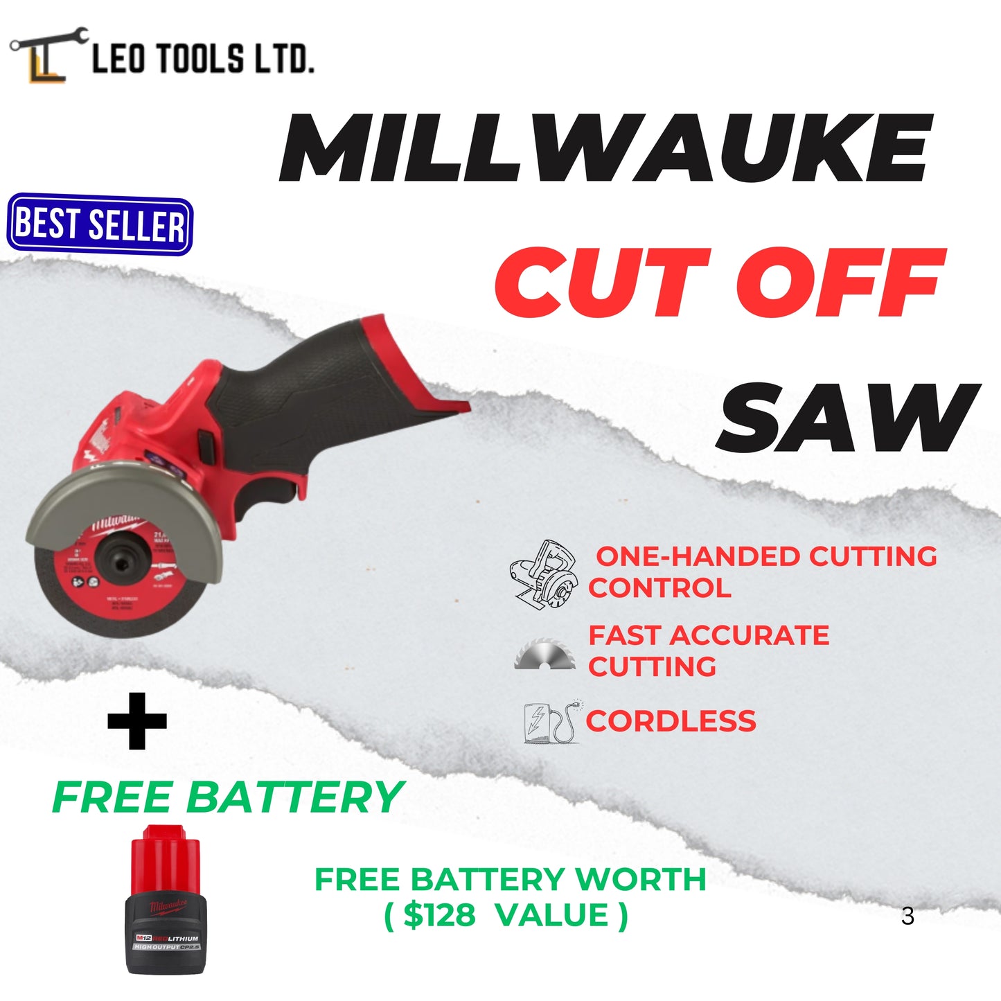 Milwaukee 2522-20 M12 FUEL 12V 3" Lithium-Ion Brushless Cordless Cut Off Saw (Tool Only)