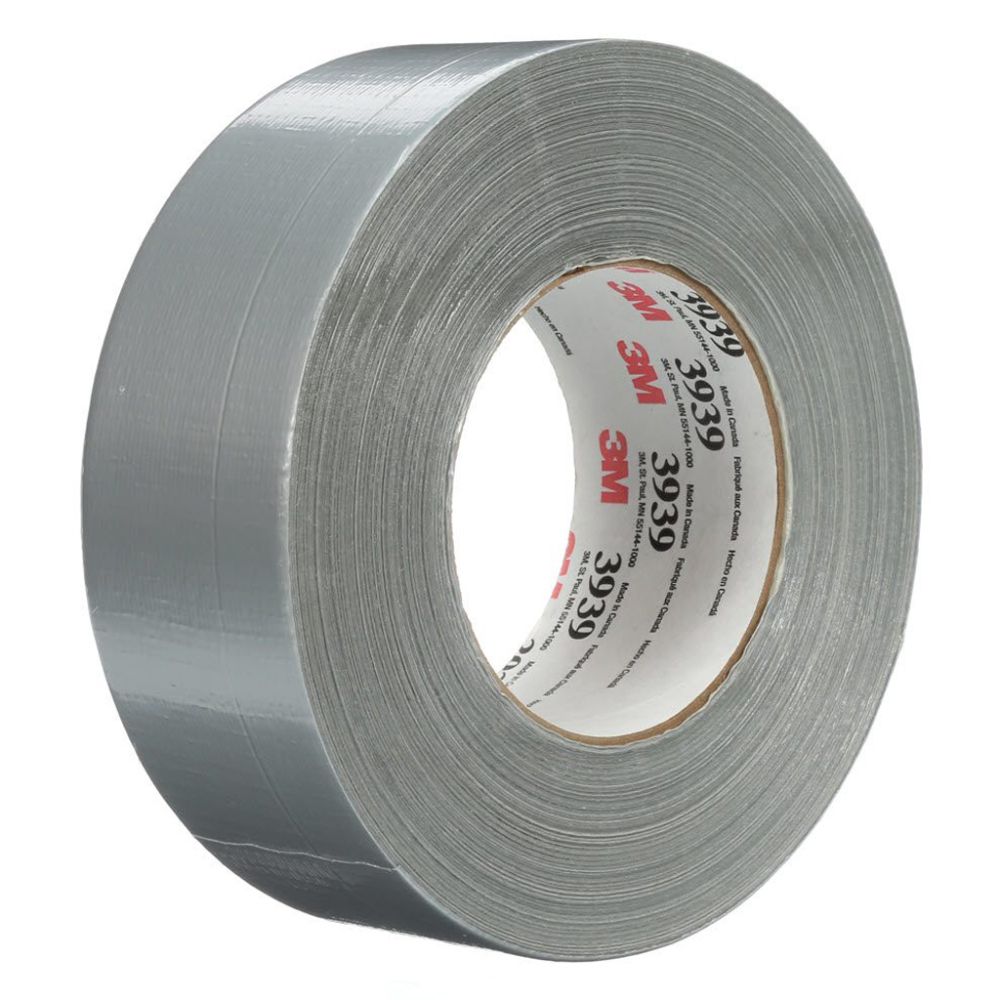 3M 3939 silver heavy duty duct tape roll for high-strength adhesive repairs.