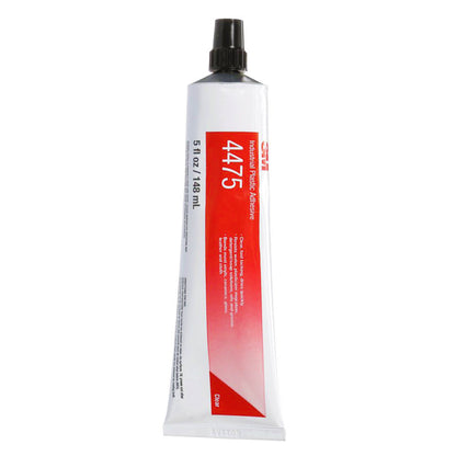 3M 4475 Industrial Plastic Adhesive clear formula in a 5 fl oz 148 mL tube, fast-tacking adhesive for vinyl, ceramics, glass, leather and cloth