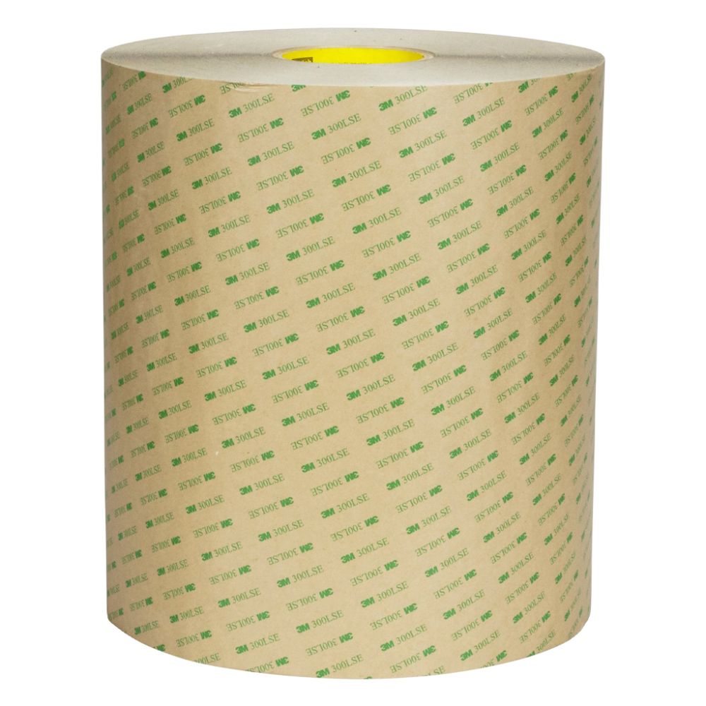 Bulk master roll of 3M 93020LE double-coated polyester tape featuring high-strength 300LSE acrylic adhesive