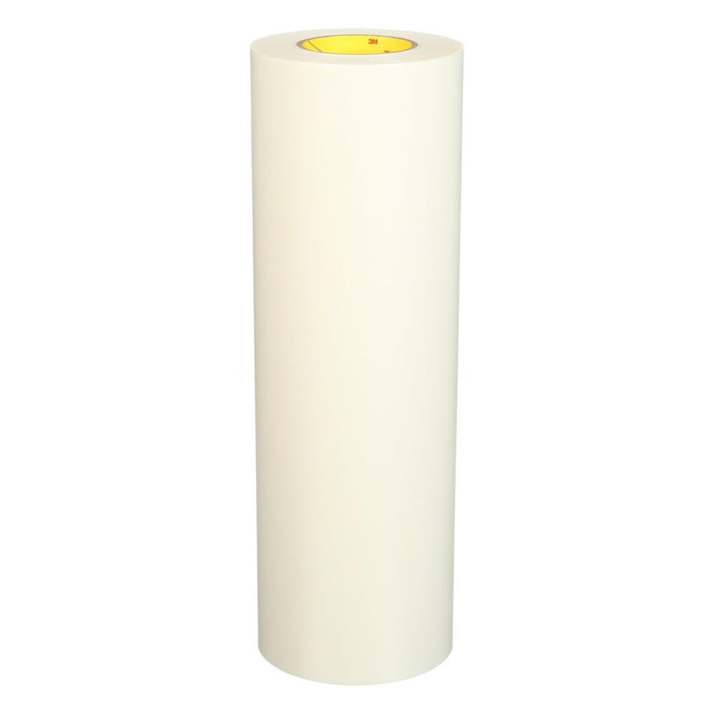3M Cushion-Mount Plus double coated white plate mounting tape L1020 standing roll with visible yellow 3M core on a white background