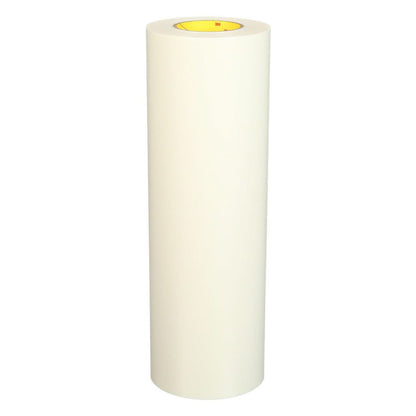 3M Cushion-Mount Plus double coated white plate mounting tape L1020 standing roll with visible yellow 3M core on a white background