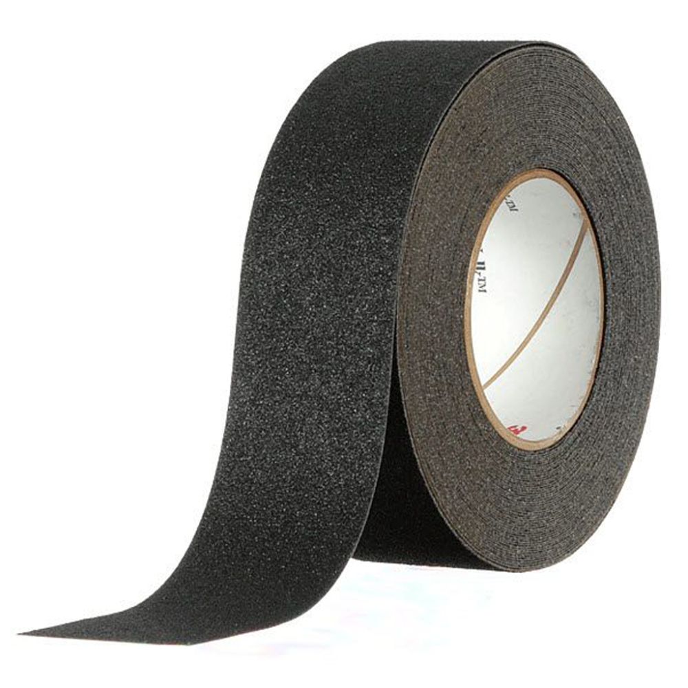 A single roll of black 3M Safety-Walk 610 general purpose slip-resistant tread tape unrolling on a clean white background