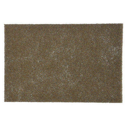 Close-up of 3M Scotch-Brite 7440 tan heavy duty non-woven hand pad 6 x 9 inch showing coarse fibrous texture for aggressive surface preparation stripping and cleaning on metal and wood