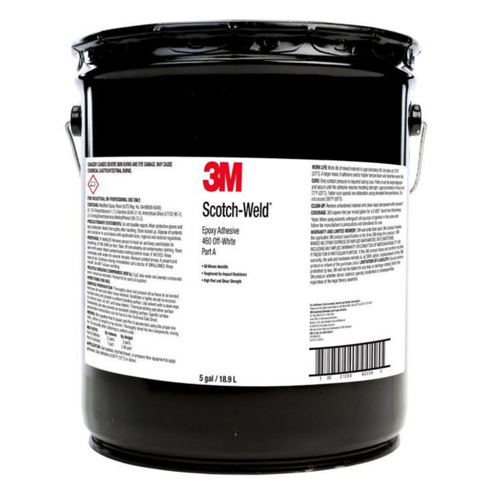 3M Scotch-Weld 460 Off-White structural epoxy adhesive Part A in a bulk 5-gallon (18.9 L) pail.