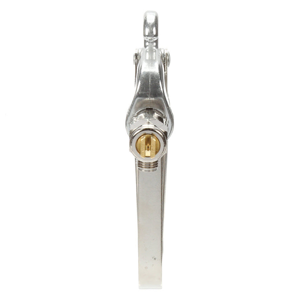 Close-up of 3M Scotch-Weld cylinder adhesive applicator standard output nozzle tip with brass orifice and chrome fitting