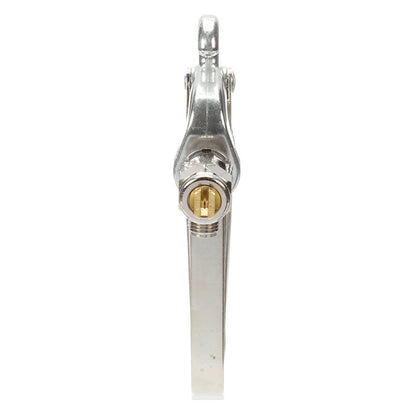 Close-up of 3M Scotch-Weld cylinder adhesive applicator standard output nozzle tip with brass orifice and chrome fitting