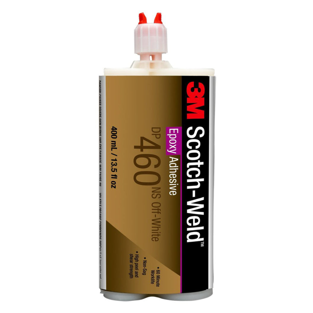 3M Scotch-Weld DP460NS Off-White non-sag structural epoxy adhesive 400ml Duo-Pak cartridge with a 60-minute worklife.