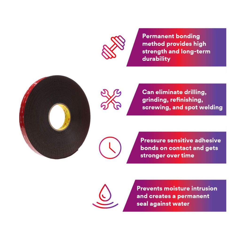 3M VHB Black Double-Coated Foam Tape – Key Features & Benefits