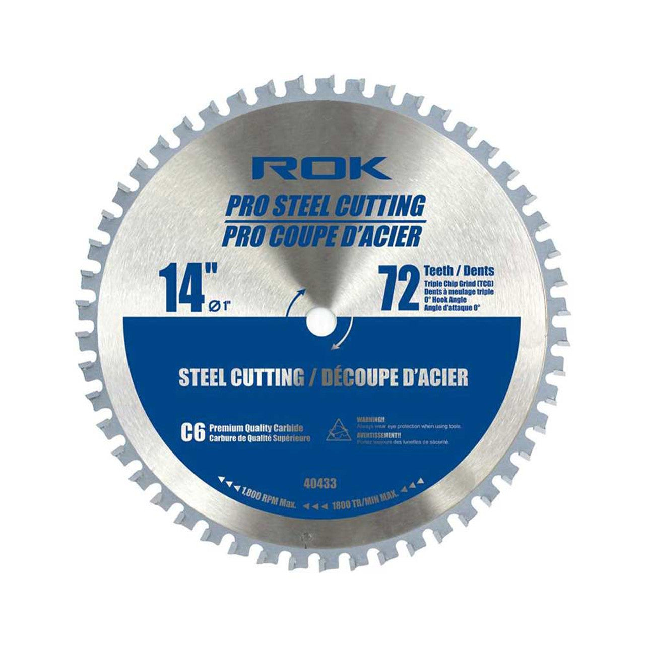 ROK 40433 14in 72T Pro Steel Cutting Saw Blade