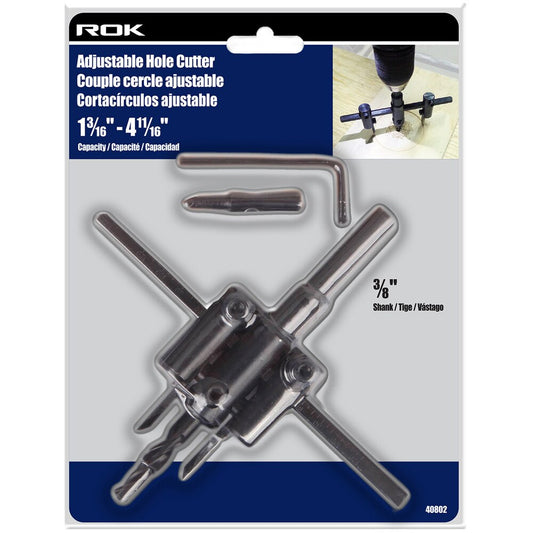 Adjustable Hole Cutter, 1-3/16" to 4-11/16" | Variable Diameter