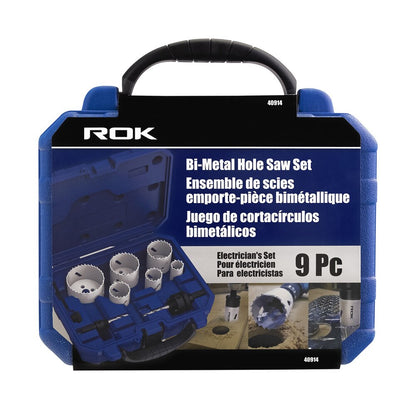 9 Pcs Bi-Metal Hole Saw Set | Hole Cutters with Arbor