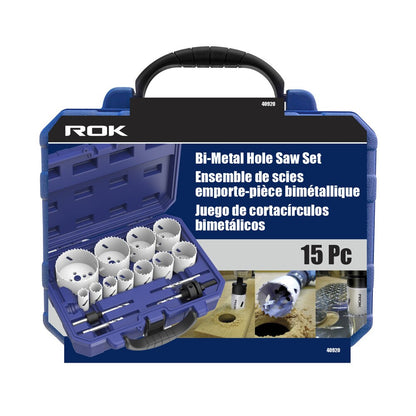 15 Pcs Bi-Metal Hole Saw Set | Hole Cutters with Arbors