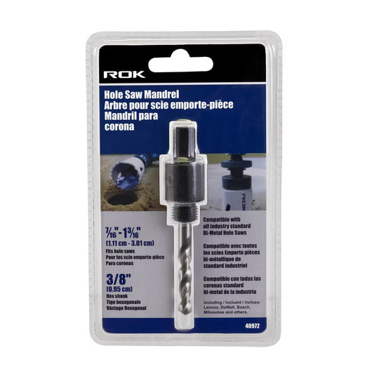 3/8" Hex Hole Saw Mandrel – Small Arbor Adapter for Power Drills