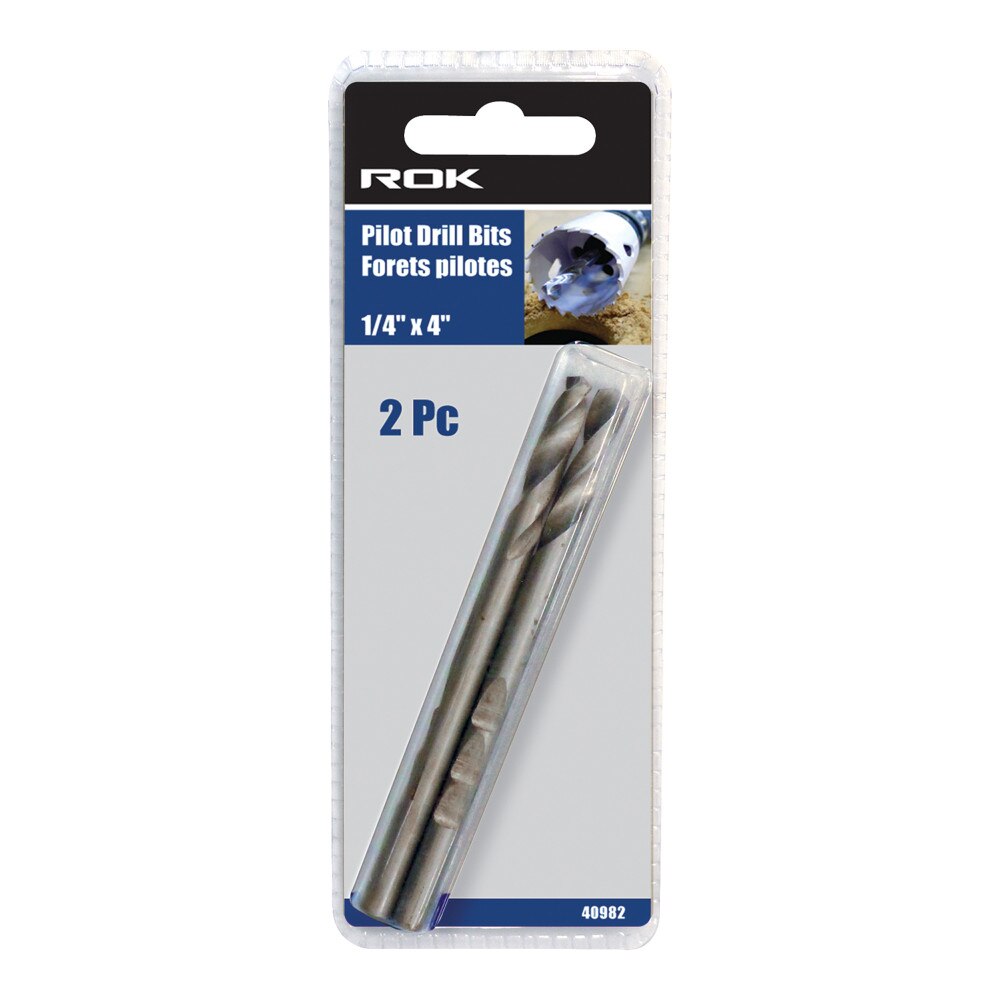 2 Pcs 1/4" x 4" Pilot Drill Bits | Hole Saw Pilot Bits