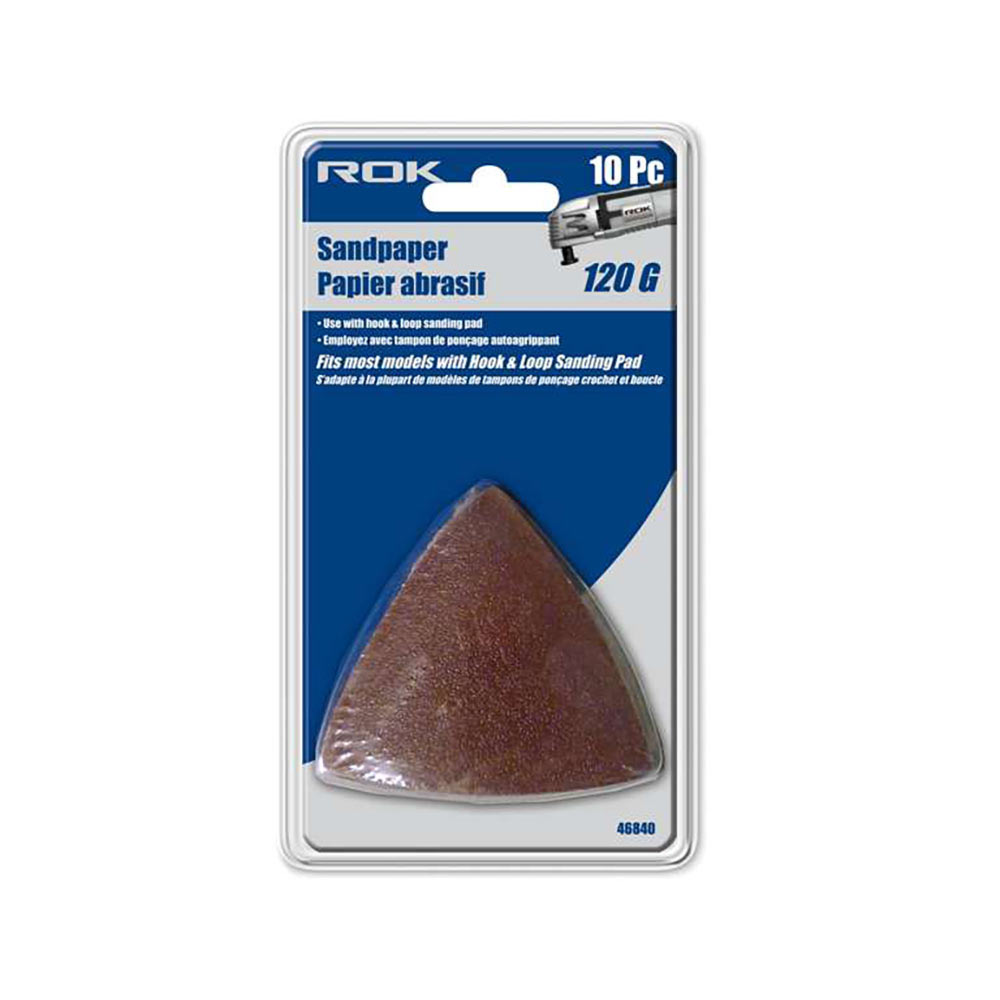 ROK 46840 10pk Triangle Sandpaper - 120 Grit