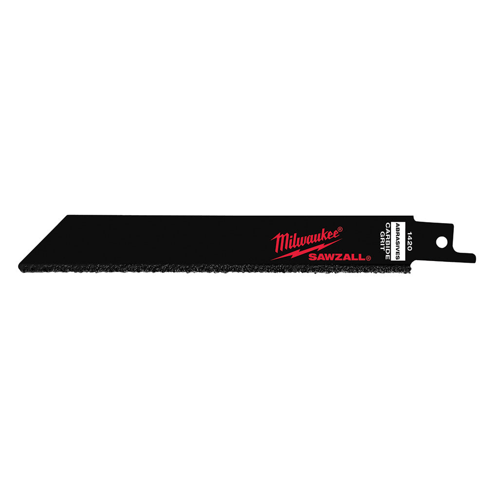 Milwaukee 48-00-1420 SAWZALL 6in Carbide Grit Blades for Abrasive Materials - 3pk