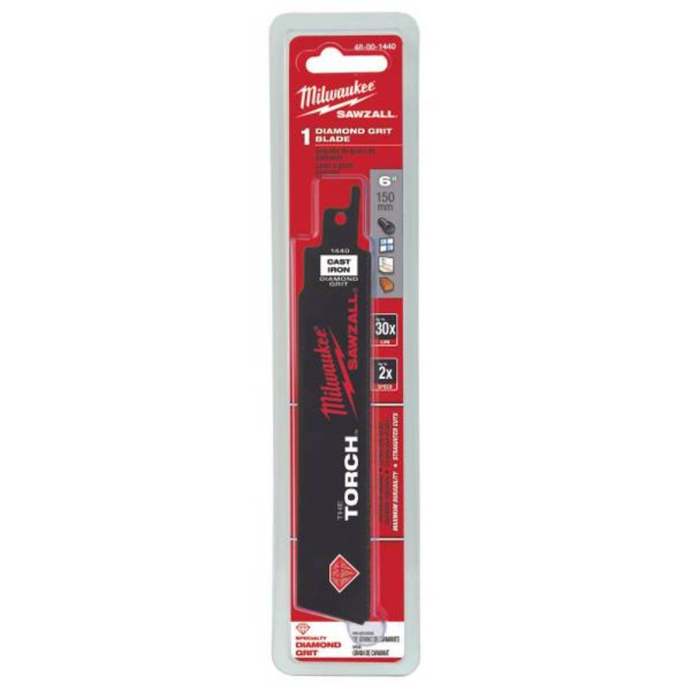 Milwaukee 48-00-1440 SAWZALL THE TORCH 6in Diamond Grit Metal Cutting Blade