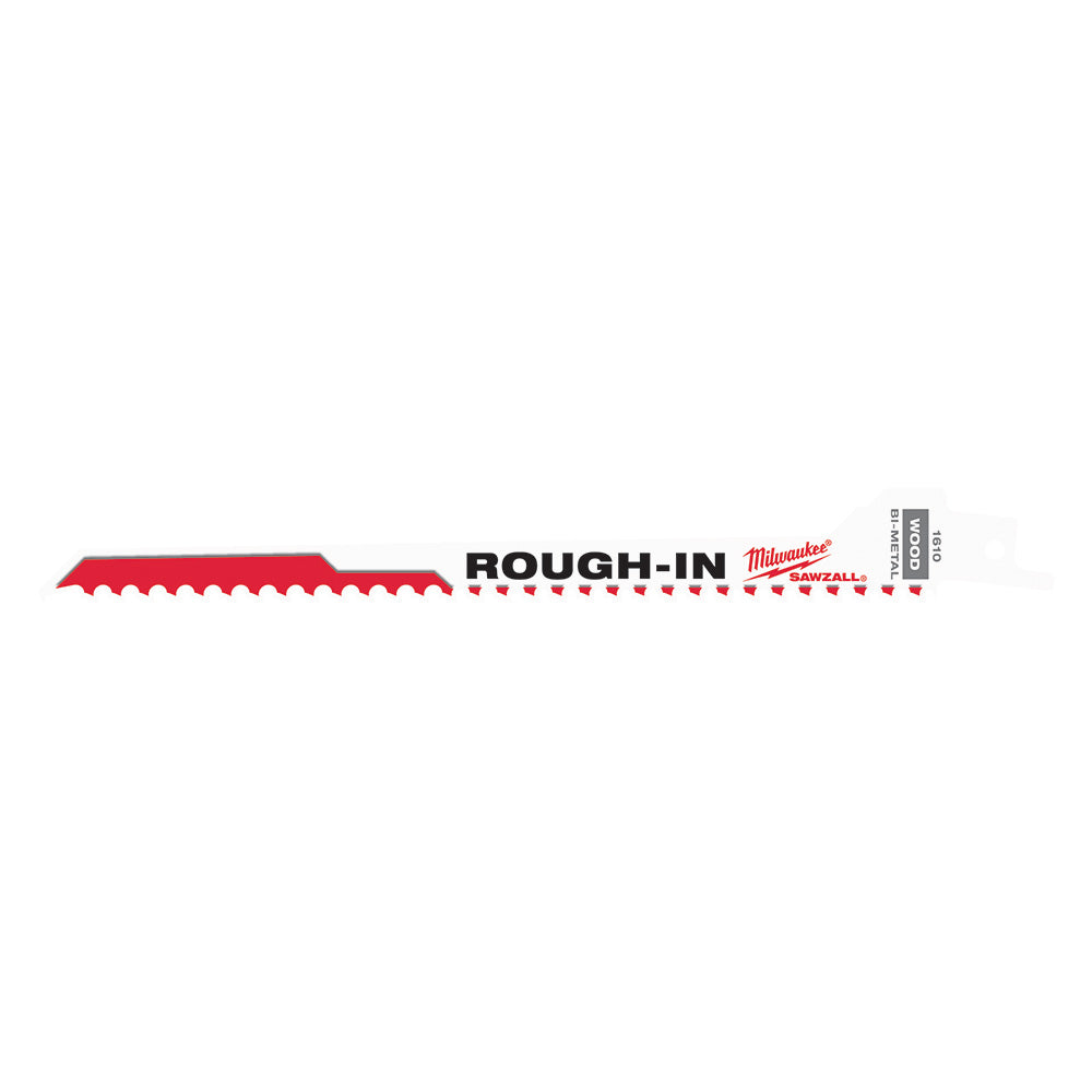 Milwaukee 48-00-1610 SAWZALL 7-3/8in 5 TPI Rough-In Blades - 5pk