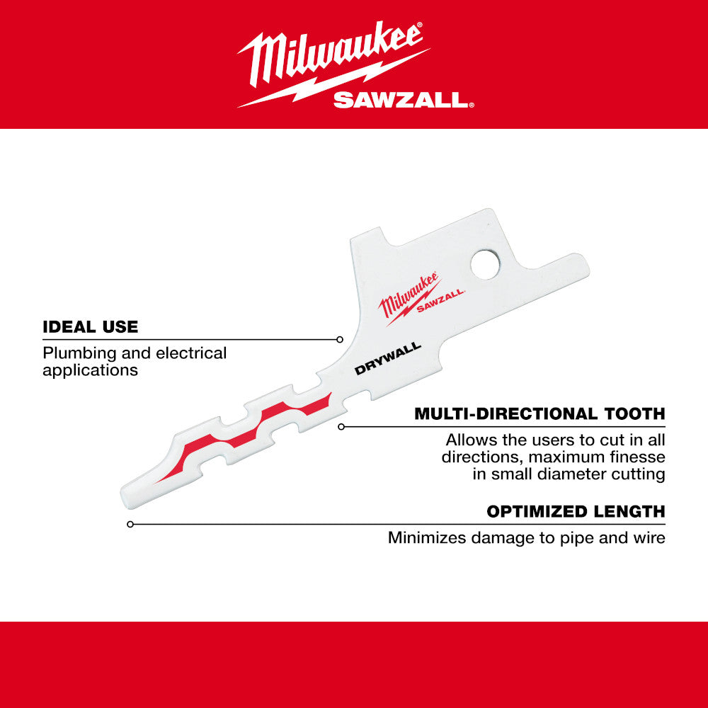 Milwaukee 48-00-1640 SAWZALL 2-1/2in Drywall Access Blade