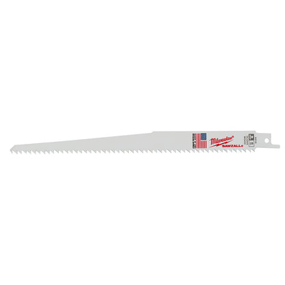 Milwaukee 48-00-5016 SAWZALL 9in 6 TPI Fleam Ground Clean Wood Blades - 5pk
