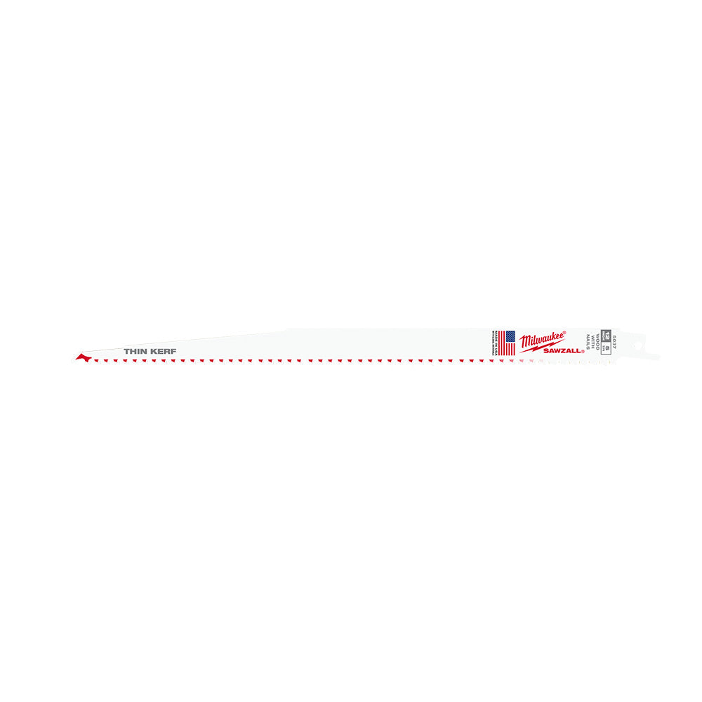 Milwaukee 48-00-5037 SAWZALL 12in 5 TPI Nail Embedded Wood Cutting Blade - 5pk