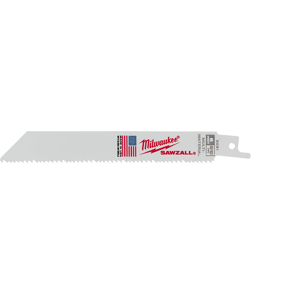 Milwaukee 48-00-5091 SAWZALL THE WRECKER 6in 8/12 TPI Demolition Blades - 5pk