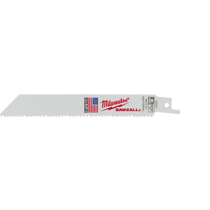 Milwaukee 48-00-5091 SAWZALL THE WRECKER 6in 8/12 TPI Demolition Blades - 5pk