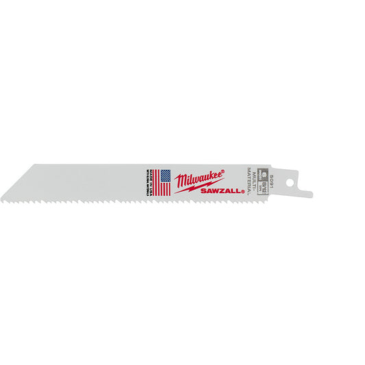 Milwaukee 48-00-5091 SAWZALL THE WRECKER 6in 8/12 TPI Demolition Blades - 5pk
