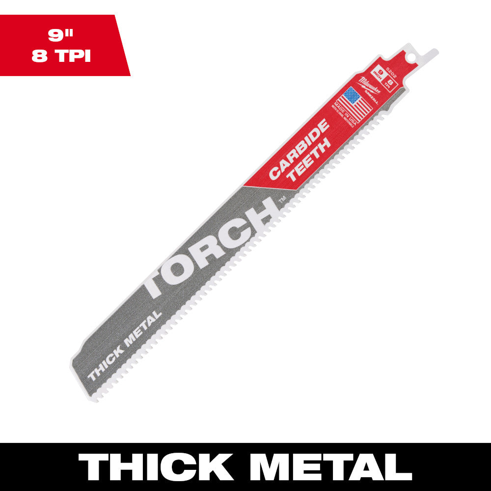 Milwaukee 48-00-5202 SAWZALL THE TORCH 9in 7 TPI Metal Cutting Blade with Carbide Teeth