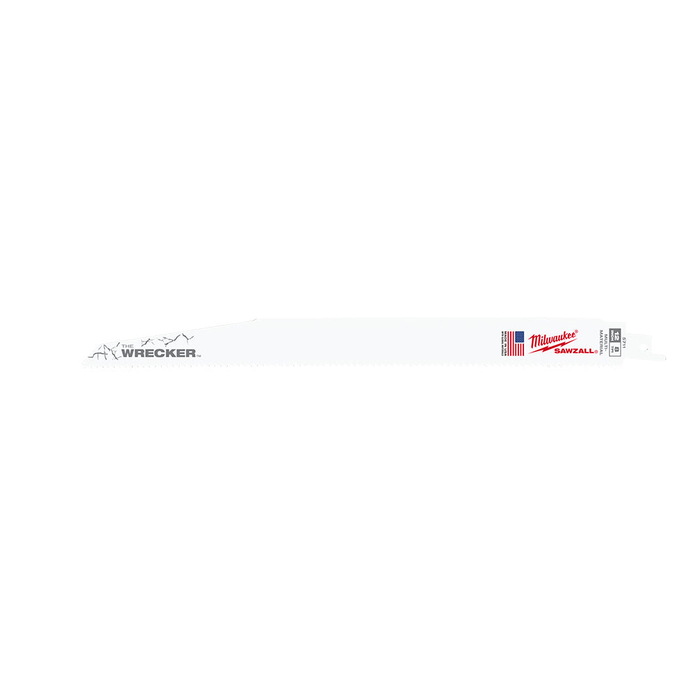 Milwaukee 48-00-5711 SAWZALL THE WRECKER 12in 7/11 TPI Demolition Blades - 5pk