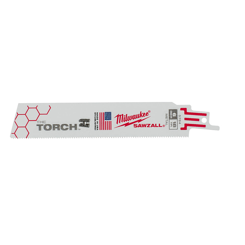 Milwaukee 48-00-5784 SAWZALL THE TORCH 6in 18 TPI Metal Demolition Blades - 5pk