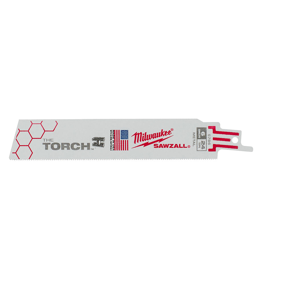 Milwaukee 48-00-5786 SAWZALL THE TORCH 6in 24 TPI Metal Demolition Blades - 5pk
